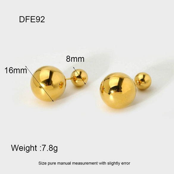Wholesale Geometric Round Cshaped Stainless Steel Diamondencrusted Pearl Earrings Plated With 18K Gold For Women
