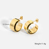 Wholesale Geometric Round Cshaped Stainless Steel Diamondencrusted Pearl Earrings Plated With 18K Gold For Women