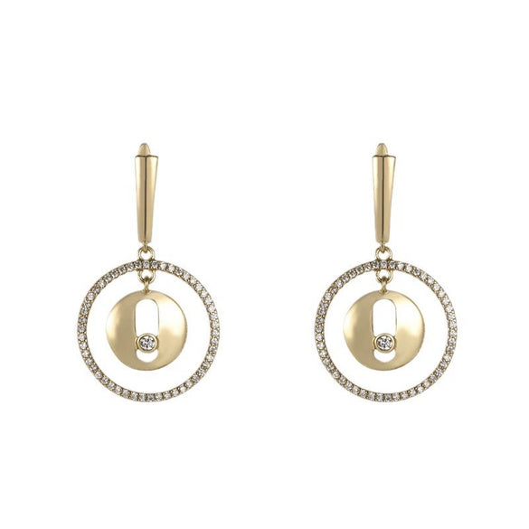 Wholesale Geometric Round Dshaped Copper Zinc Alloy Earrings For Women With Electroplating
