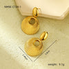 Wholesale Geometric Round Hollow Stainless Steel And Titanium Steel Earrings Electroplated Fashion Light Luxury Women's Earrings