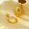 Wholesale Geometric Round Hollow Stainless Steel And Titanium Steel Earrings Electroplated Fashion Light Luxury Women's Earrings