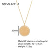 Wholesale Geometric Round Love Diamond Stainless Steel Titanium Steel Necklace For Women With Electroplating Style