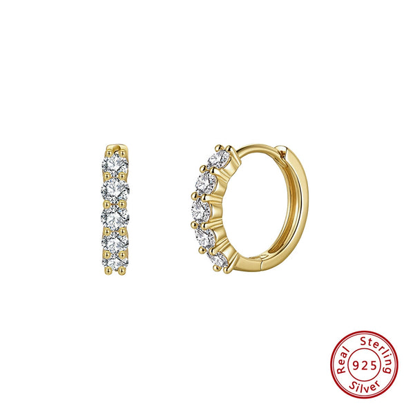 Wholesale Geometric Round Moissanite Earrings For Women 925 Silver Electroplated