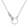 Wholesale Geometric Round Silver Necklace With Diamonds For Women