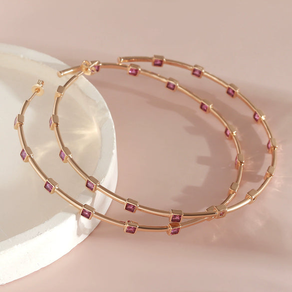 Wholesale Geometric Round Square Turquoise Design Exaggerated Bohemian Style Copper Earrings With Electroplating For Women