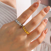 Wholesale Geometric Round Stainless Steel Ring With 18K Gold Plated Electroplating For Women