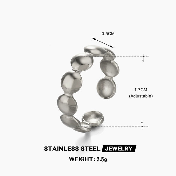 Wholesale Geometric Round Stainless Steel Ring With 18K Gold Plated Electroplating For Women