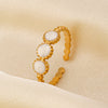 Wholesale Geometric Round Stainless Steel Women's Hip Hop 18K Gold Plated Opening Adjustable Ring