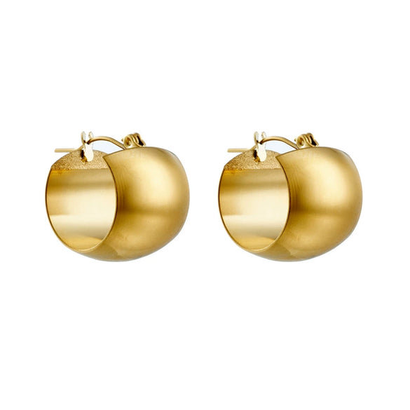 Wholesale Geometric Round Titanium Steel Electroplated Women's Jewelry Earrings Simple Highgrade Cold Style For Commuting