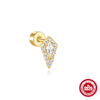 Wholesale Geometric S925 Sterling Silver Cylindrical Body Thread Puncture Ear Nail With Diamond Inlaid And Environmentally Friendly Plating Ear Jewelry Unisex