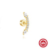 Wholesale Geometric S925 Sterling Silver Cylindrical Body Thread Puncture Ear Nail With Diamond Inlaid And Environmentally Friendly Plating Ear Jewelry Unisex