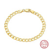 Wholesale Geometric S925 Sterling Silver Hiphop Style Electroplated Bracelet For Men And Women
