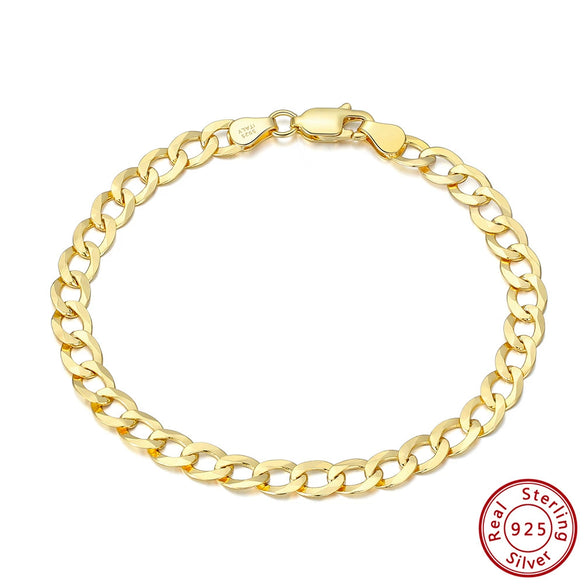 Wholesale Geometric S925 Sterling Silver Hiphop Style Electroplated Bracelet For Men And Women