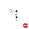 Wholesale Geometric S925 Sterling Silver Lapis Lazuli Diamondset Environmentally Friendly Electroplating Piercing Earrings