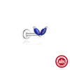 Wholesale Geometric S925 Sterling Silver Lapis Lazuli Diamondset Environmentally Friendly Electroplating Piercing Earrings