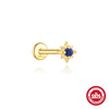 Wholesale Geometric S925 Sterling Silver Lapis Lazuli Diamondset Environmentally Friendly Electroplating Piercing Earrings