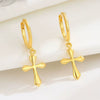 Wholesale Geometric S925 Sterling Silver Minimalist Cross Earrings With Electroplating