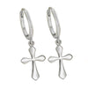 Wholesale Geometric S925 Sterling Silver Minimalist Cross Earrings With Electroplating