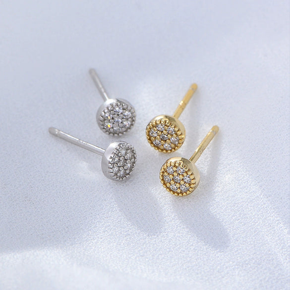 Wholesale Geometric S925 Sterling Silver Zircon Earrings Set With Precious Stones For Women