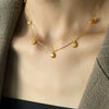 Wholesale Geometric Scallop Pendant Necklace For Women 18K Gold Plated Titanium Steel Jewelry