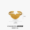 Wholesale Geometric Semicircle Stainless Steel Electroplated Ring For Women