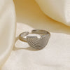 Wholesale Geometric Semicircle Stainless Steel Electroplated Ring For Women