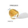 Wholesale Geometric Shaped Opening Adjustable Titanium Steel Ring With Pvd Furnace Real Gold Electroplating For Unisex
