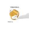 Wholesale Geometric Shaped Opening Adjustable Titanium Steel Ring With Pvd Furnace Real Gold Electroplating For Unisex