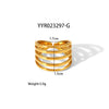 Wholesale Geometric Shaped Opening Adjustable Titanium Steel Ring With Pvd Furnace Real Gold Electroplating For Unisex