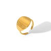Wholesale Geometric Shaped Opening Adjustable Titanium Steel Ring With Pvd Furnace Real Gold Electroplating For Unisex