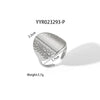 Wholesale Geometric Shaped Opening Adjustable Titanium Steel Ring With Pvd Furnace Real Gold Electroplating For Unisex