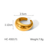 Wholesale Geometric Shaped Stainless Steel Gold Plated Opening Ring For Women