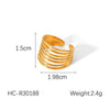 Wholesale Geometric Shaped Stainless Steel Gold Plated Opening Ring For Women