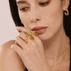 Wholesale Geometric Shaped Twist Stainless Steel Gold Plated Finger Ring For Women