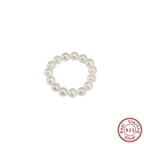 Wholesale Geometric Silver Electroplated Mini Pearl Ring For Women Niche High End Minimalist Style