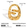 Wholesale Geometric Simple Glossy Stainless Steel Ring With 18K Gold Diamond Electroplated For Women