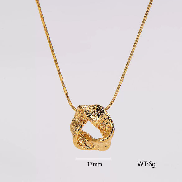 Wholesale Geometric Simple Stainless Steel Electroplated Necklace