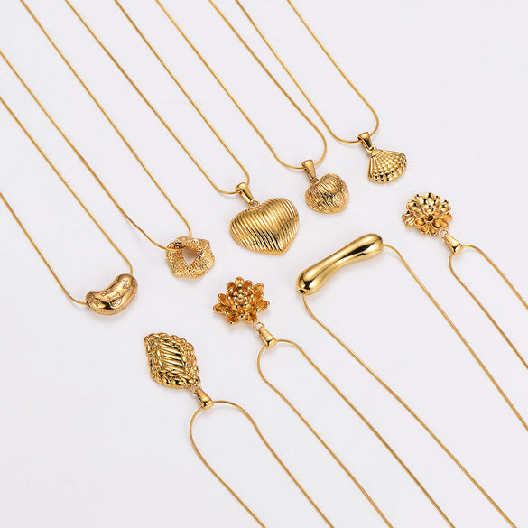 Wholesale Geometric Simple Stainless Steel Electroplated Necklace