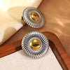 Wholesale Geometric Simple Style Electroplated Stainless Steel Circle Necklace And Earrings Set For Women