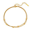 Wholesale Geometric Simple Style Stainless Steel Doublelayer Snake Bone Square Anklet For Women