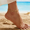 Wholesale Geometric Simple Style Stainless Steel Doublelayer Snake Bone Square Anklet For Women