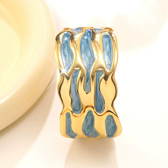 Wholesale Geometric Simple Style Stainless Steel Dripping Oil Open Bracelet Jewelry