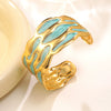 Wholesale Geometric Simple Style Stainless Steel Dripping Oil Open Bracelet Jewelry