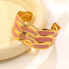 Wholesale Geometric Simple Style Stainless Steel Dripping Oil Open Bracelet Jewelry