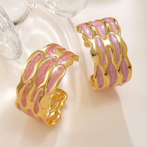 Wholesale Geometric Simple Style Stainless Steel Dripping Oil Open Bracelet Jewelry