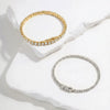 Wholesale Geometric Simple Unisex Zircon Tennis Bracelet Made Of 925 Silver With Electroplating