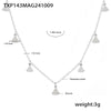 Wholesale Geometric Small Skirt Shaped Jewelry Set With Zircon Accessories In Titanium Steel And 18K Gold Plated Electroplating For Women Including Bracelet And Necklace