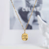 Wholesale Geometric Small Square Titanium Steel Necklace Set With 18K Gold Plated And Polished Matte Silk Surface