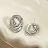 Wholesale Geometric Spiral Design Titanium Steel And Stainless Steel Women's Earrings With Electroplating
