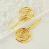 Wholesale Geometric Spiral 316L Stainless Steel Gold Plated Earrings For Women